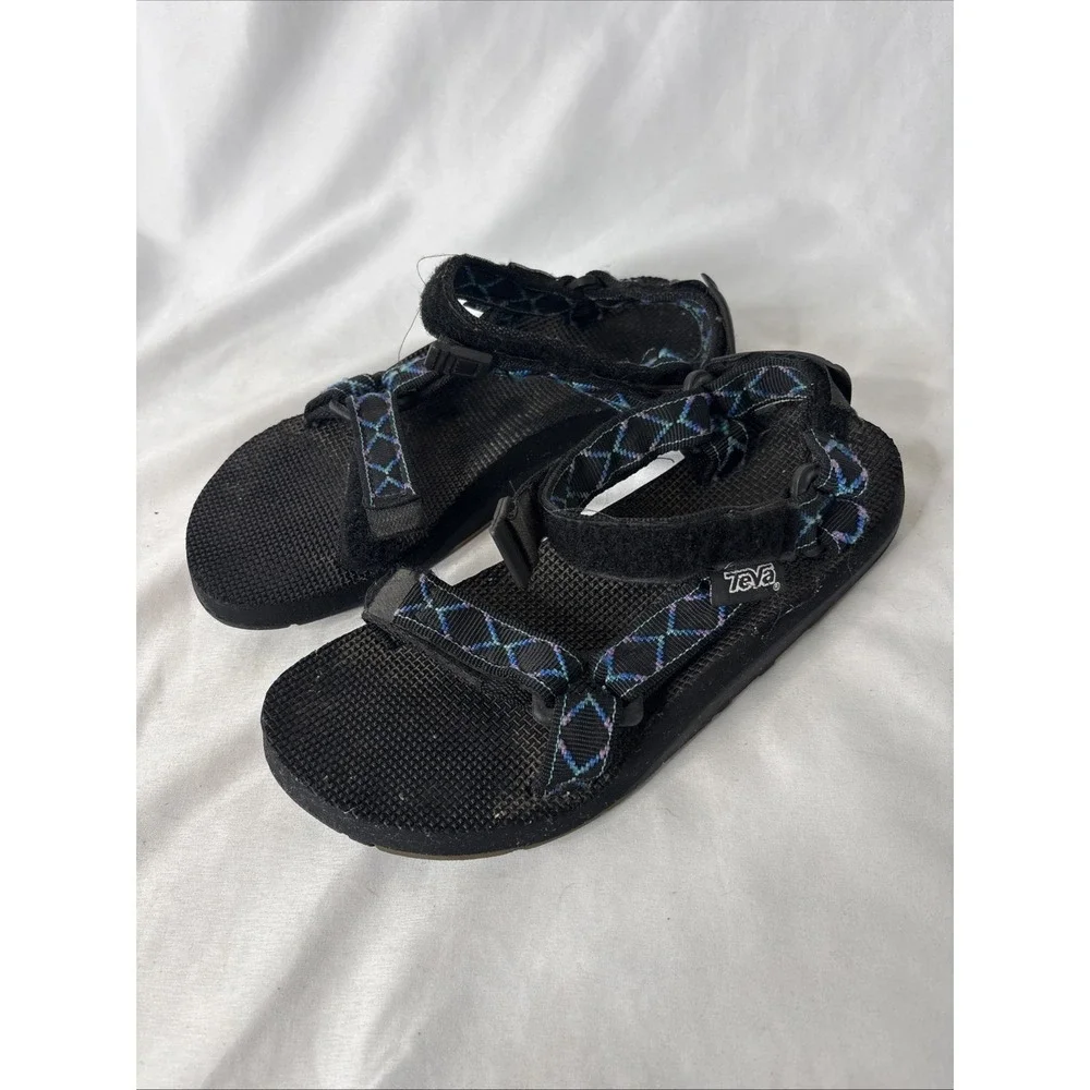 Teva Hurricane Classic‎ Sport Sandals Blue Black Geometric M 6/7 W 8 Gorpcore